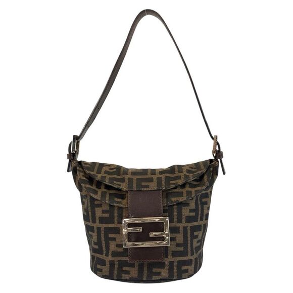 Fendi Vintage Mamma Bucket Canvas Leather Bag - Picture 1 of 9